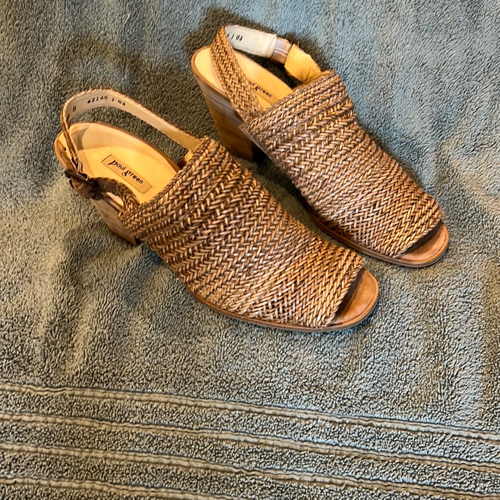 Paul Green Woven Leather Sandle New Without Tags